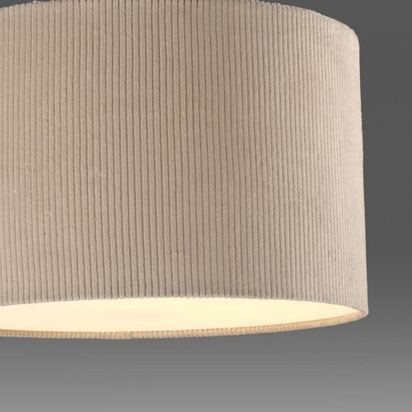 Lampe de plafonnier en tissu beige E27 Ø35 cm confortable et peu éblouissant
