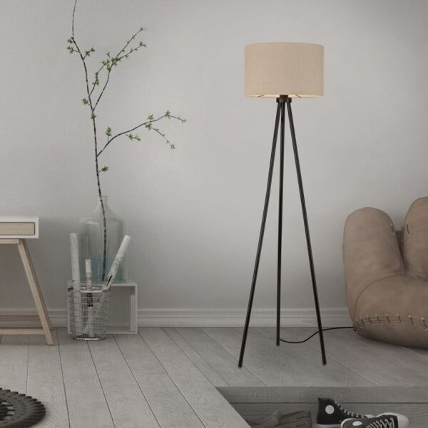Lampadaire tripode Tissu Beige faible éblouissement E27 160 cm