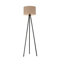 Lampadaire tripode Tissu Beige faible...
