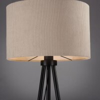 Lampadaire tripode Tissu Beige faible...