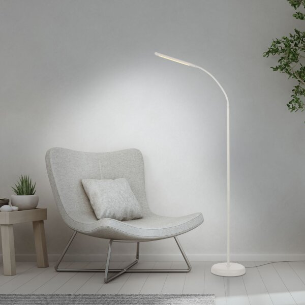 Lampadaire LED Métal Blanc Touch 125 cm réglable