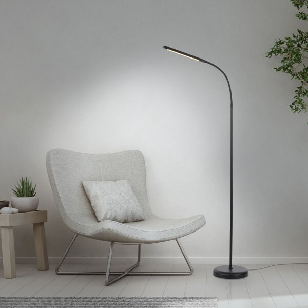 Lampadaire LED Métal Noir Touch 125 cm réglable