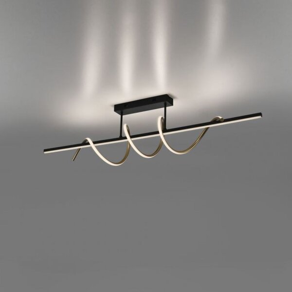 Lampe de plafonnier LED métal dimmable 3000 K noir laiton