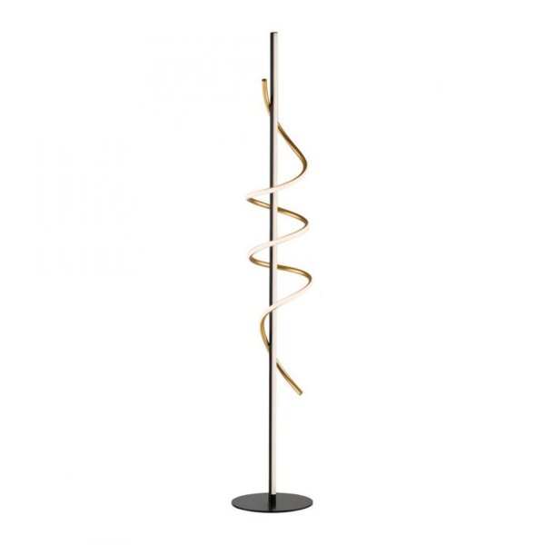 Lampadaire LED à intensité variable 144 cm 3000 lm noir laiton