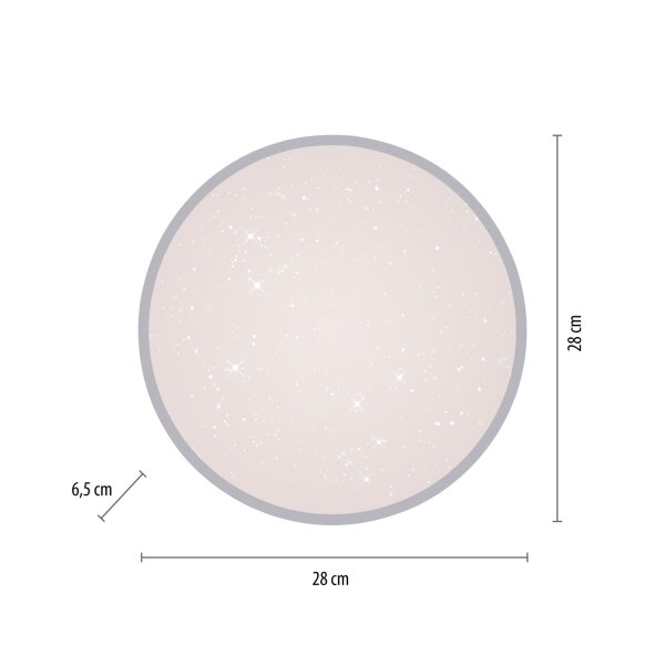 Plafonnier LED Ciel étoilé argent 1380 lm dimmable