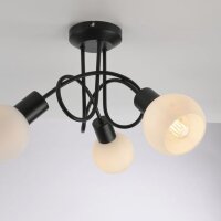 Lampe de plafonnier métal verre L:38 cm incl E14...