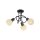 Lampe de plafonnier métal verre L:38 cm incl E14 décoratif
