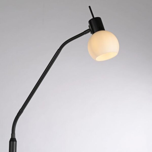 Lampadaire ajustable Abat-jour en verre faible éblouissement incl E14