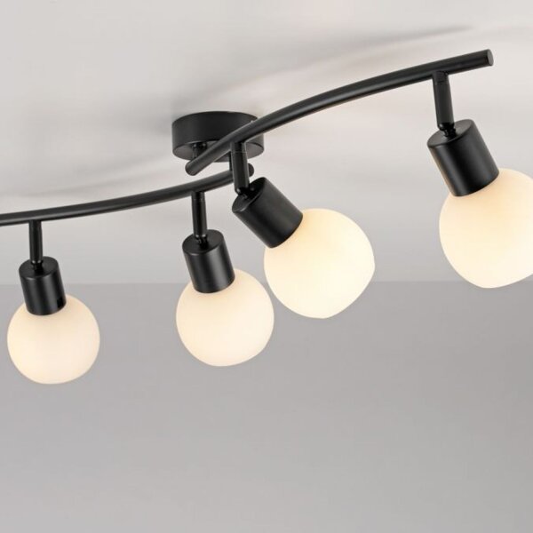 Spot de plafond flexible verre métal incl E14 3000 K