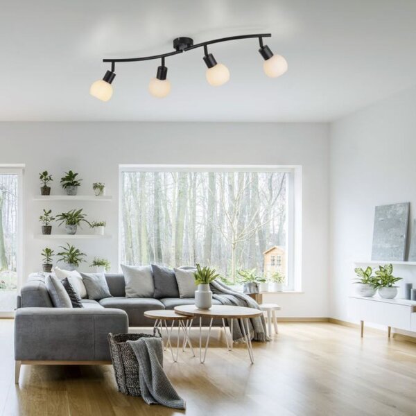 Spot de plafond flexible verre métal incl E14 3000 K