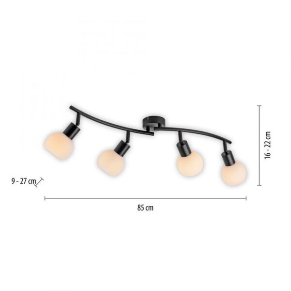 Spot de plafond flexible verre métal incl E14 3000 K