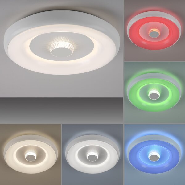 Lampe de plafonnier LED blanc éclairage RGB avec Ø39 cm 2200 lm