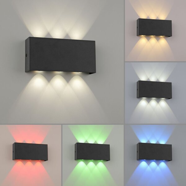 Applique LED anthracite Up Down dimmable L:17 cm 2 W