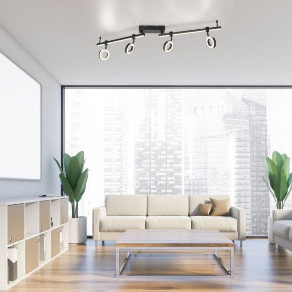 Spot mobile à LED pour plafond noir RGB 114,5 cm dimmable