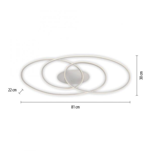 Plafonnier décoratif LED métal blanc 3000 K anneaux