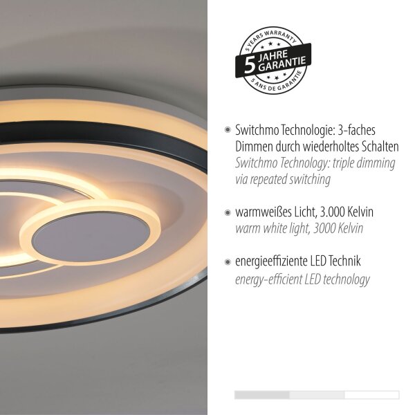 Lampe de plafonnier LED à intensité variable Blanc Ø50 cm rond 3000 K 35 W