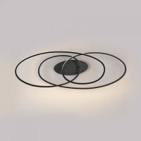 Plafonnier LED Métal Noir 3000 K anneaux...