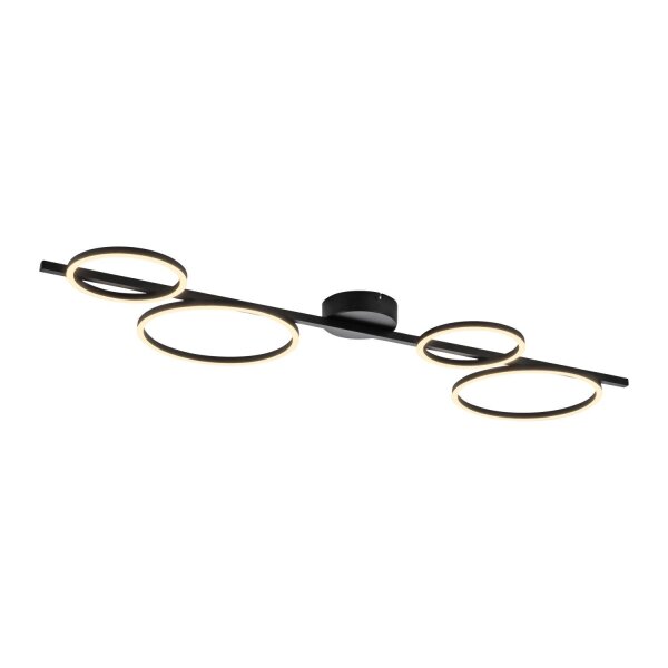 Lampe de plafonnier LED noire métal 120 cm allongée 4850 lm
