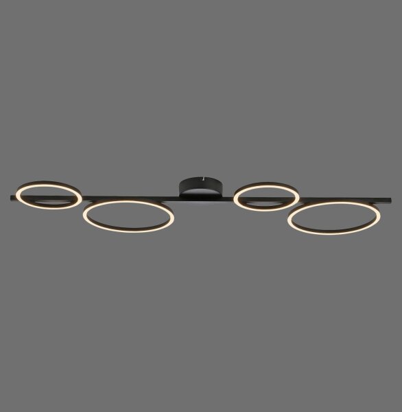 Lampe de plafonnier LED noire métal 120 cm allongée 4850 lm