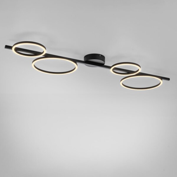Lampe de plafonnier LED noire métal 120 cm allongée 4850 lm