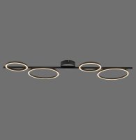 Lampe de plafonnier LED noire métal 120 cm...