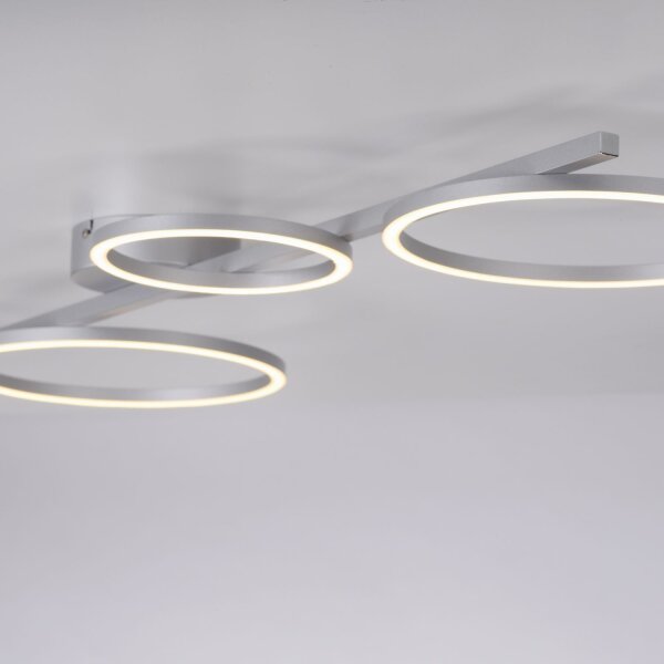 Lampe de plafonnier LED blanche métal 120 cm allongée 3000 K