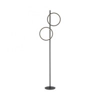 Lampadaire LED Noir Métal Anneaux 151 cm 1290 lm