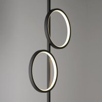 Lampadaire LED Noir Métal Anneaux 151 cm 1290 lm