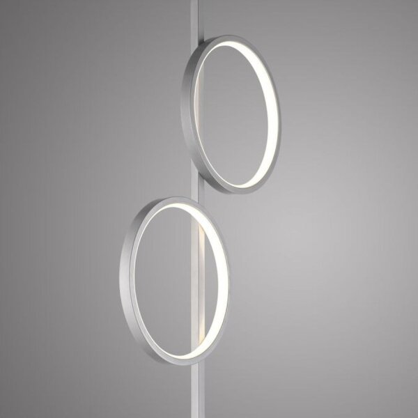 Lampadaire LED Argent Métal Anneaux 151 cm 1290 lm 10 W