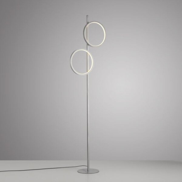 Lampadaire LED Argent Métal Anneaux 151 cm 1290 lm 10 W