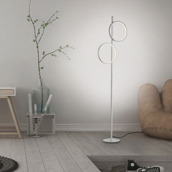 Lampadaire LED Argent Métal Anneaux 151 cm 1290 lm 10 W