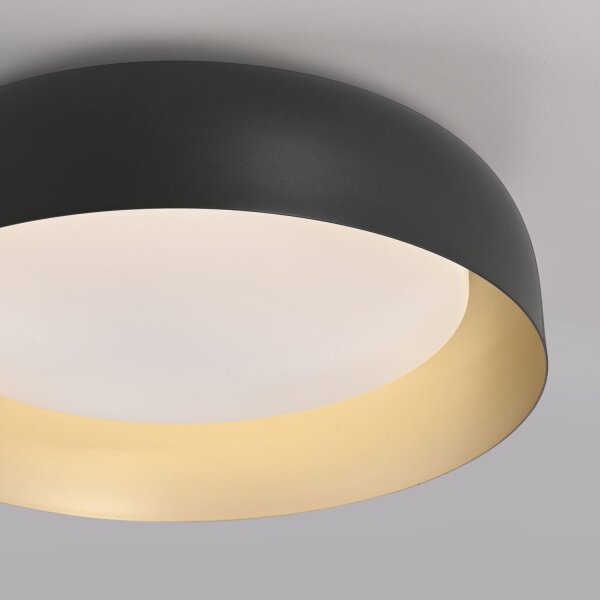 Lampe de plafonnier LED à intensité variable noir or Ø40 cm 2850 lm
