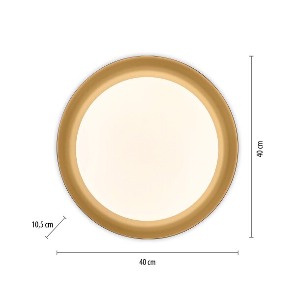 Lampe de plafonnier LED à intensité variable noir or Ø40 cm 2850 lm