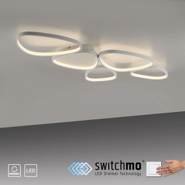 Lampe de plafonnier LED Blanc Métal 3000 K 6100 lm L:116,5 cm