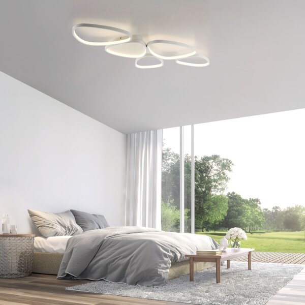 Lampe de plafonnier LED Blanc Métal 3000 K 6100 lm L:116,5 cm