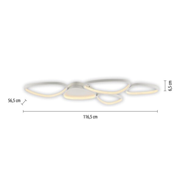 Lampe de plafonnier LED Blanc Métal 3000 K 6100 lm L:116,5 cm
