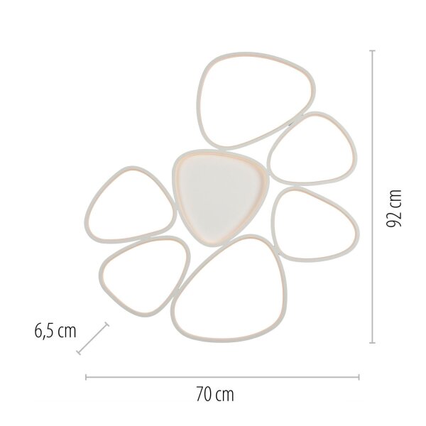 Lampe de plafonnier LED Blanc Métal 3000 K 6100 lm L:92 cm