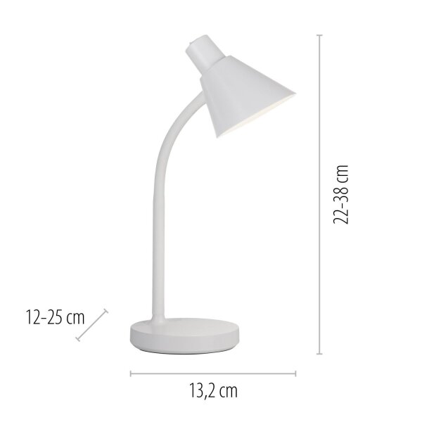 Lampe de bureau LED Métal 38 cm Blanc 600 lm Moderne