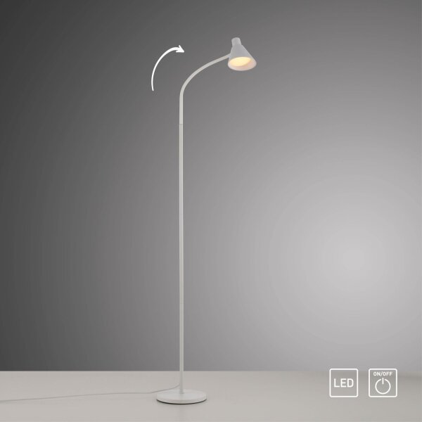 Lampadaire LED blanc métal 150 cm 4 W 3000 K flexible