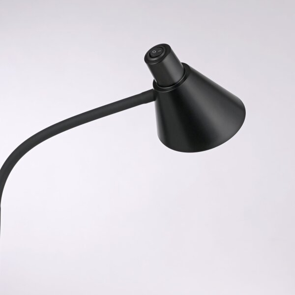 Lampadaire LED noir métal 150 cm 3000 K flexible