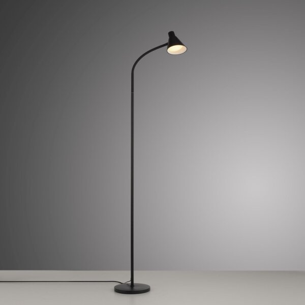 Lampadaire LED noir métal 150 cm 3000 K flexible