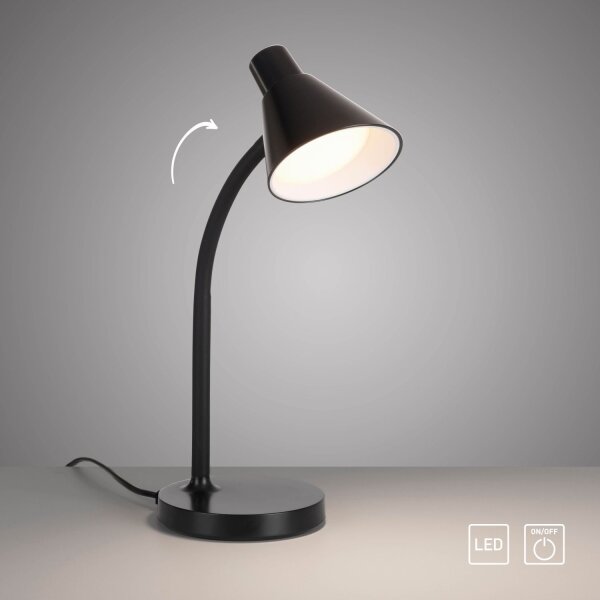Lampe de bureau LED Métal 38 cm Noir 4 W Moderne