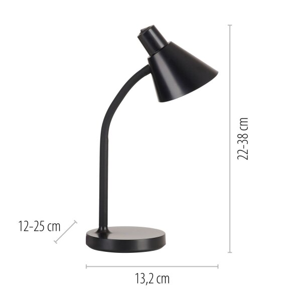 Lampe de bureau LED Métal 38 cm Noir 4 W Moderne