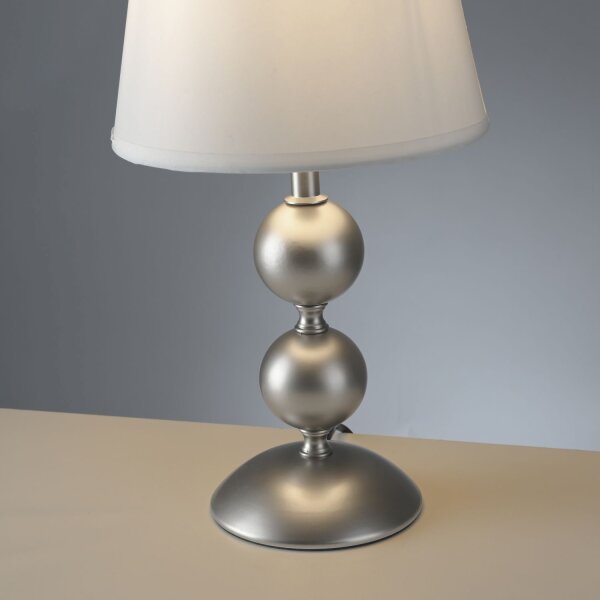 Lampe de table Abat-jour tissu Métal Crème Bronze 36 cm E27