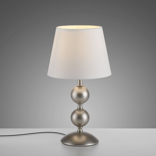 Lampe de table Abat-jour tissu Métal Crème Bronze 36 cm E27
