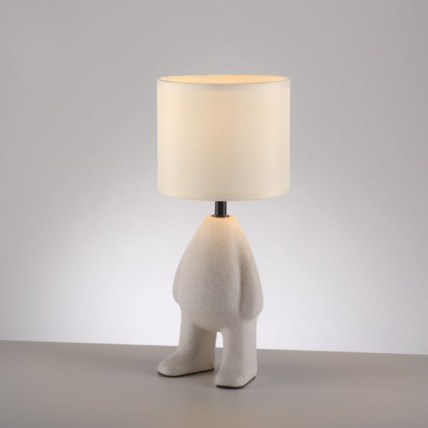 Lampe de chevet céramique tissu Teddy 38 cm E27 anti-éblouissement