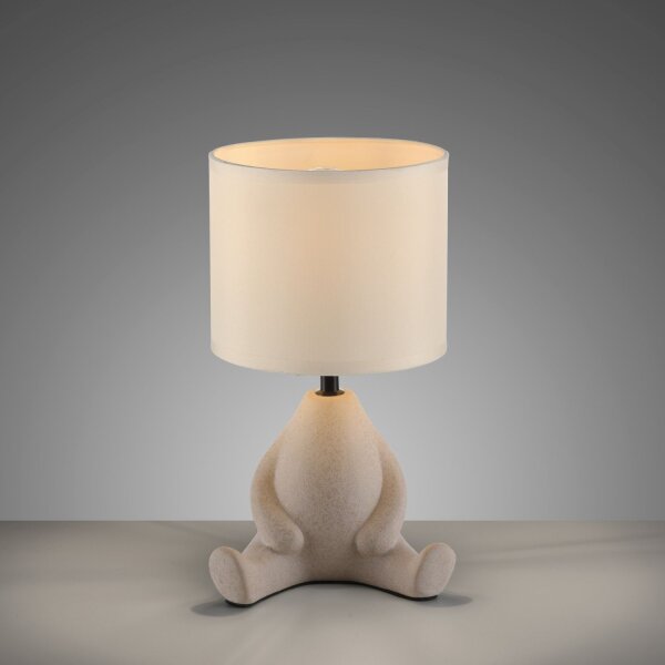 Lampe de nuit céramique tissu bonhomme assis 32 cm