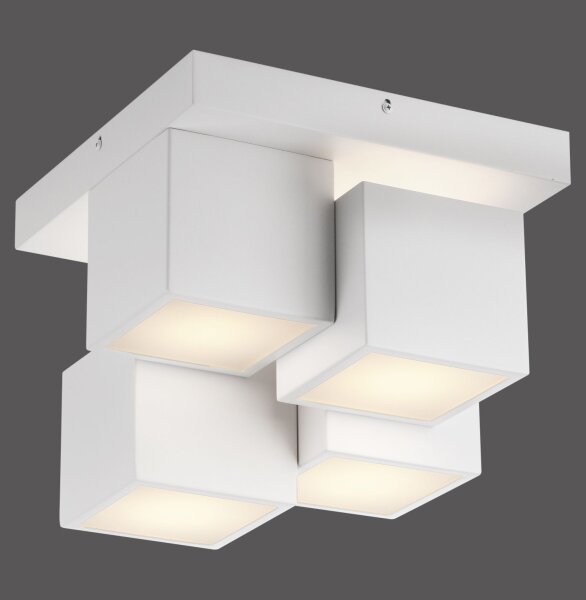 Plafonnier LED Métal Cube L:30 cm 2400 lm 3000 K