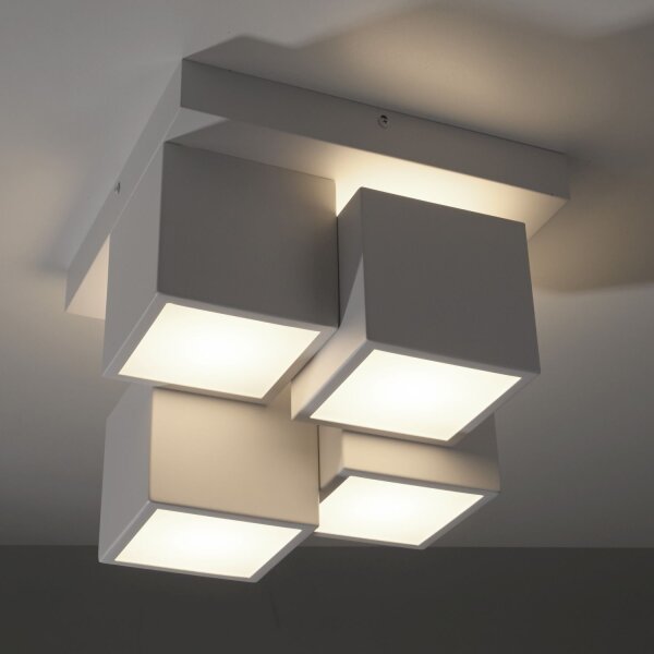 Plafonnier LED Métal Cube L:30 cm 2400 lm 3000 K