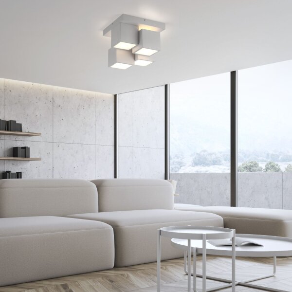 Plafonnier LED Métal Cube L:30 cm 2400 lm 3000 K